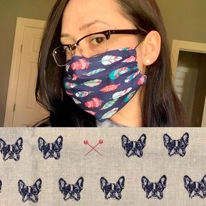 2 Pack Adult Size Face Masks Dogs Boston Terrier